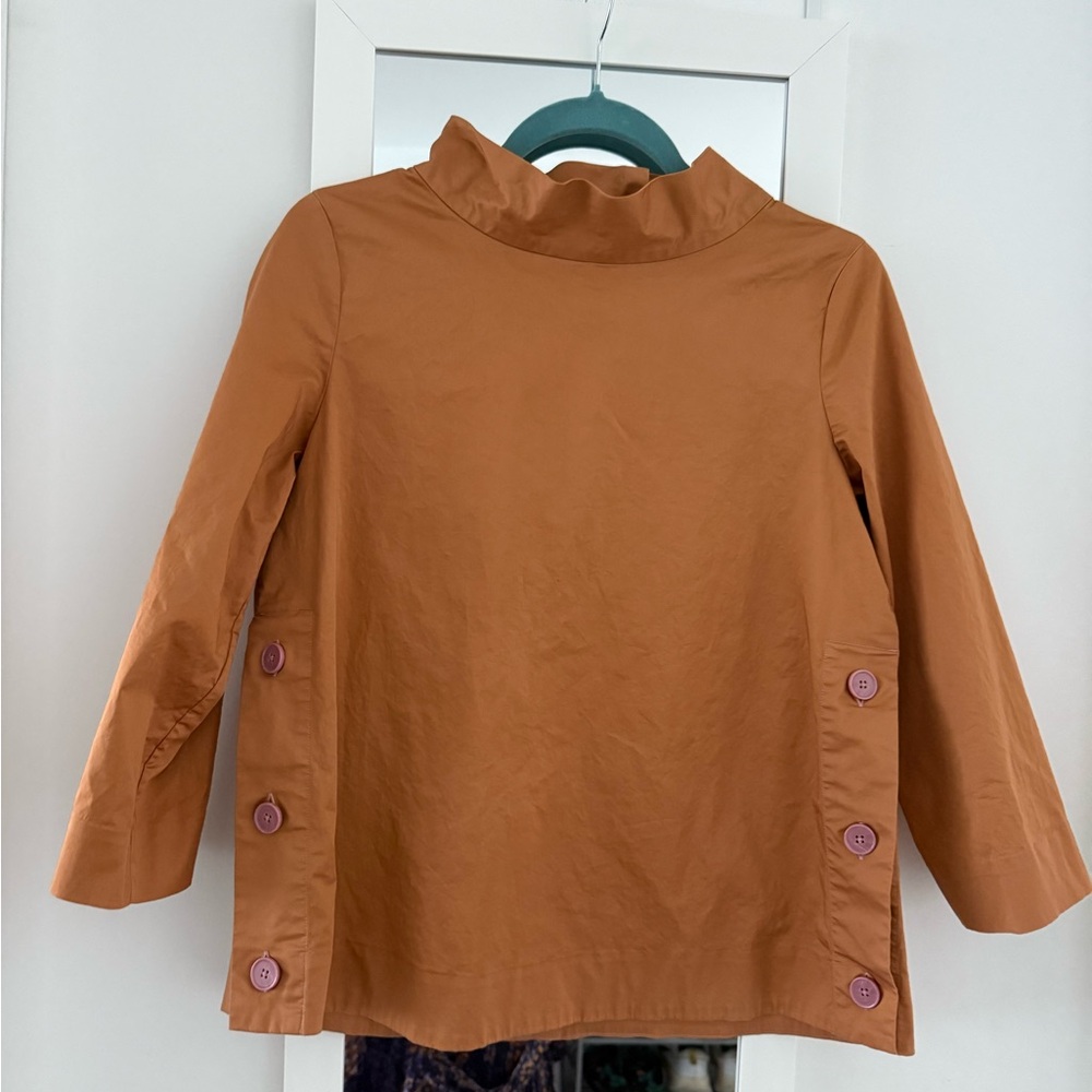 COS Brown High-Neck Top